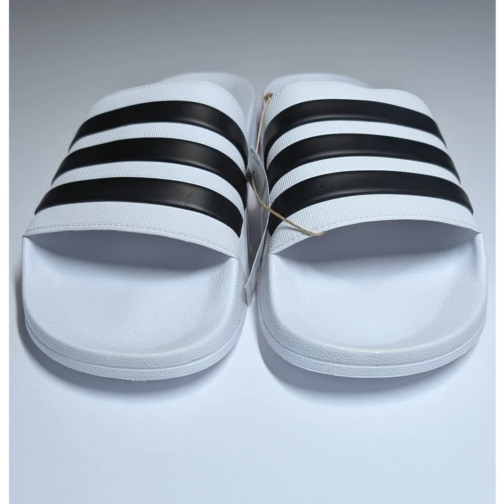 Adidas Adilette Shower Slides Mens 17 White Black Cloudfoam Sandals GZ5921